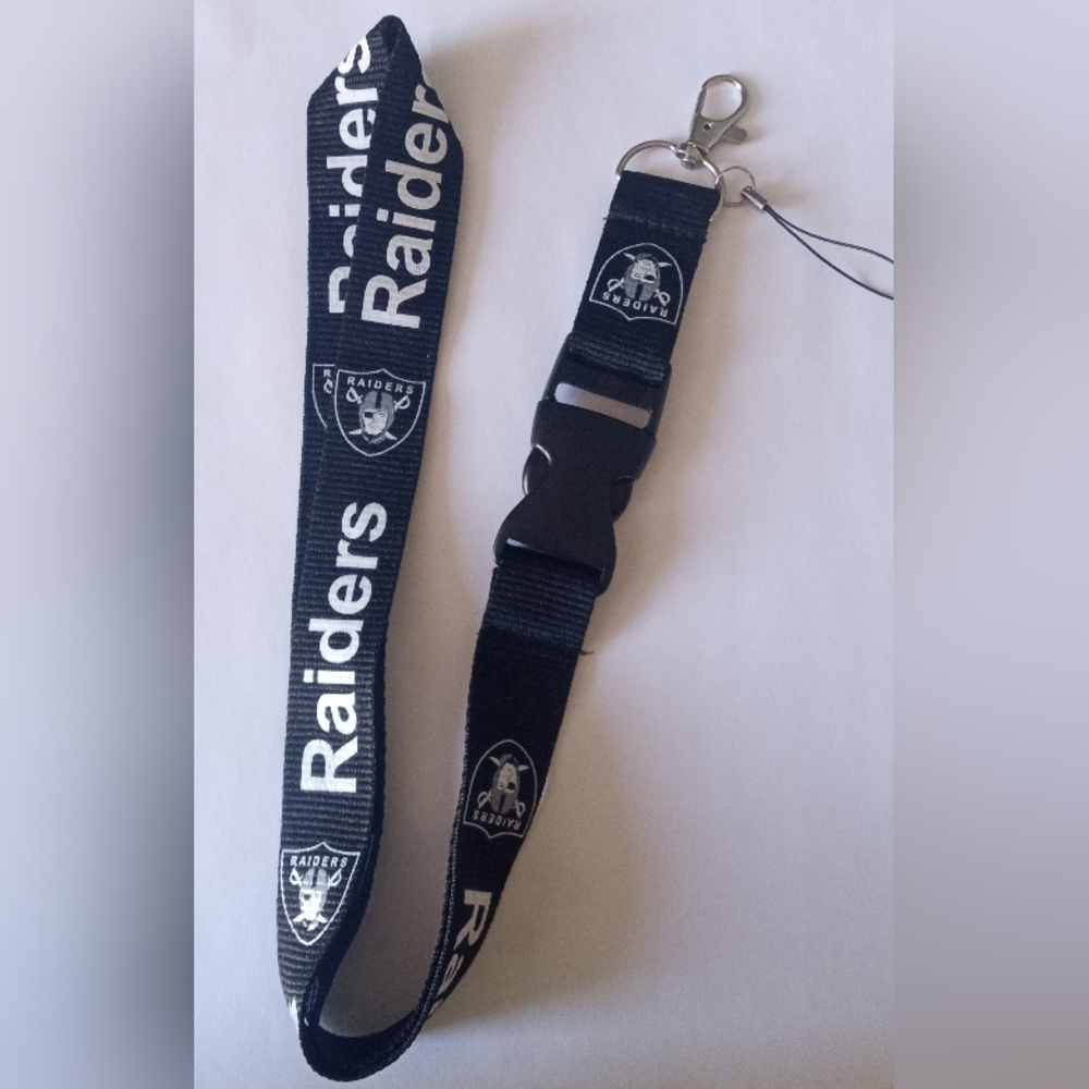 Raiders Black and White Lanyard